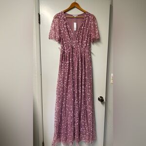 Pink floral BalticBorn dress w/tags (no belt): L